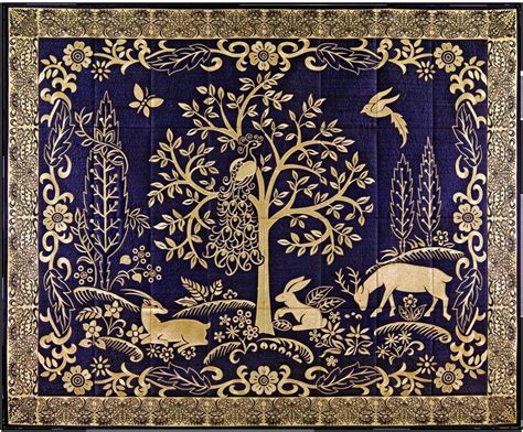 The Golden Thread Tapestry - A Serene Depiction Woven With Divine Inspiration!